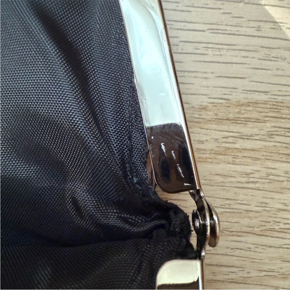 Nordstrom Black Leather Crossbody with Silver Chain and Frame Accents - Picture 5 of 9